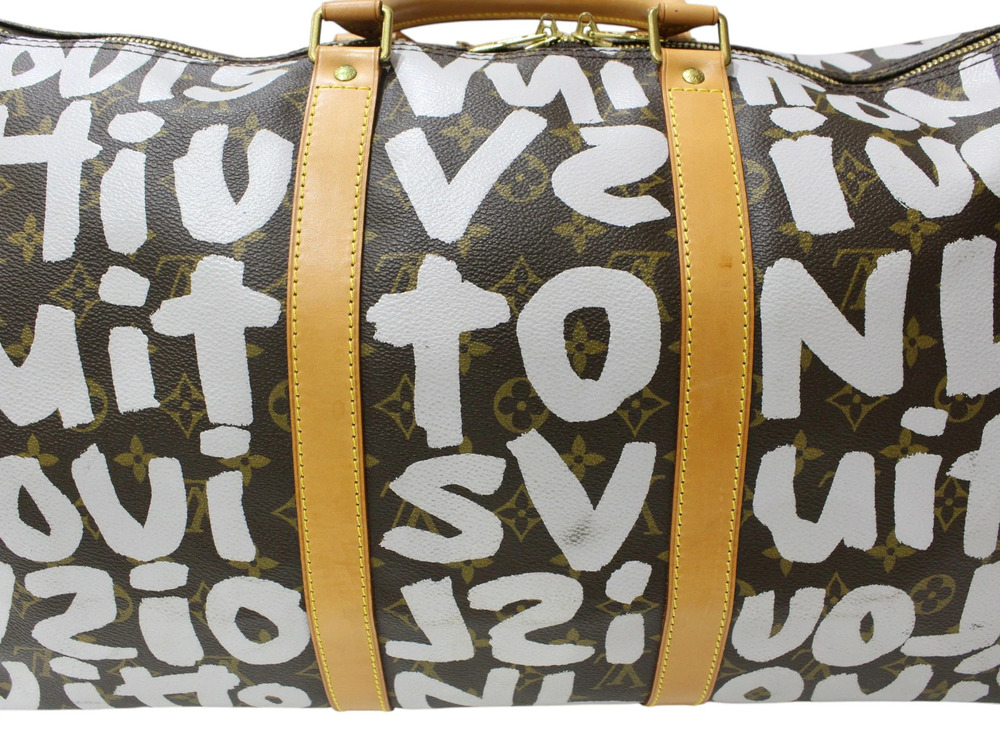 LOUIS VUITTON Keepall Monogram Graffiti Brown Boston Bag Travel